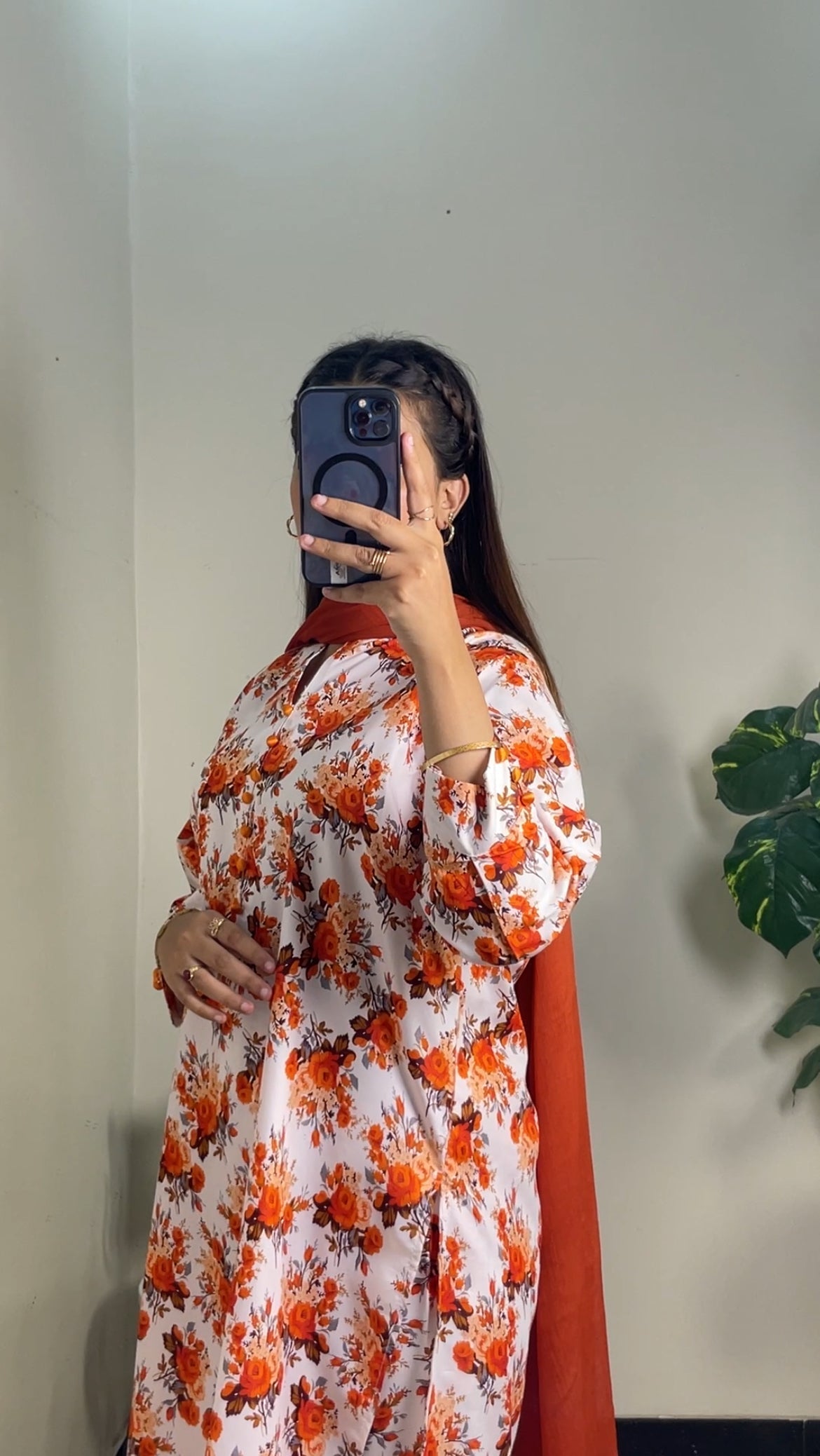 White Bloom 2pcs- All over printed Lown Cotton Affordable Dresses👗