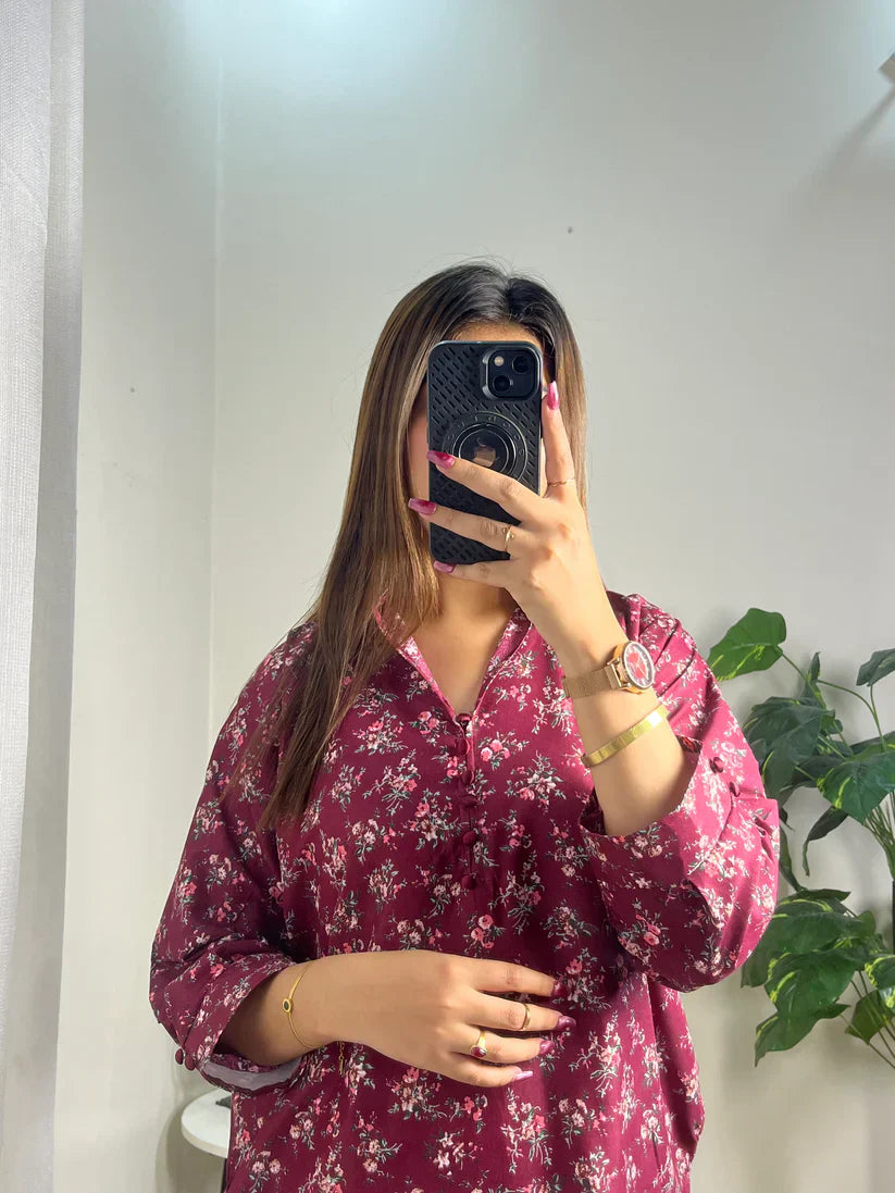 Lishba 2pcs-  All over printed  Lown Cotton Affordable Dresses