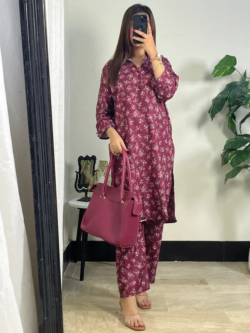 Lishba 2pcs-  All over printed  Lown Cotton Affordable Dresses