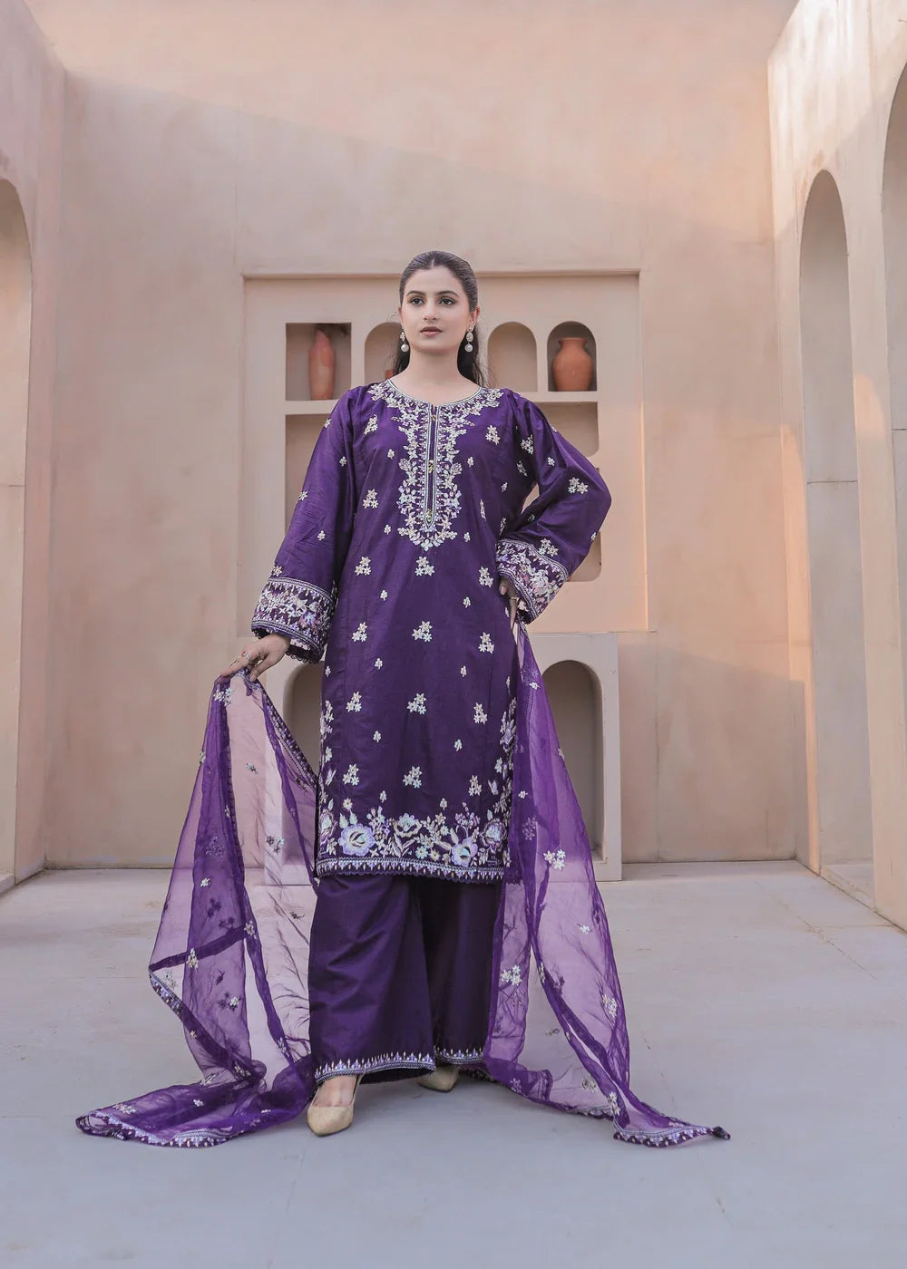 ANARKALI LAWN EMBROIDERY 3 PIECE SUIT